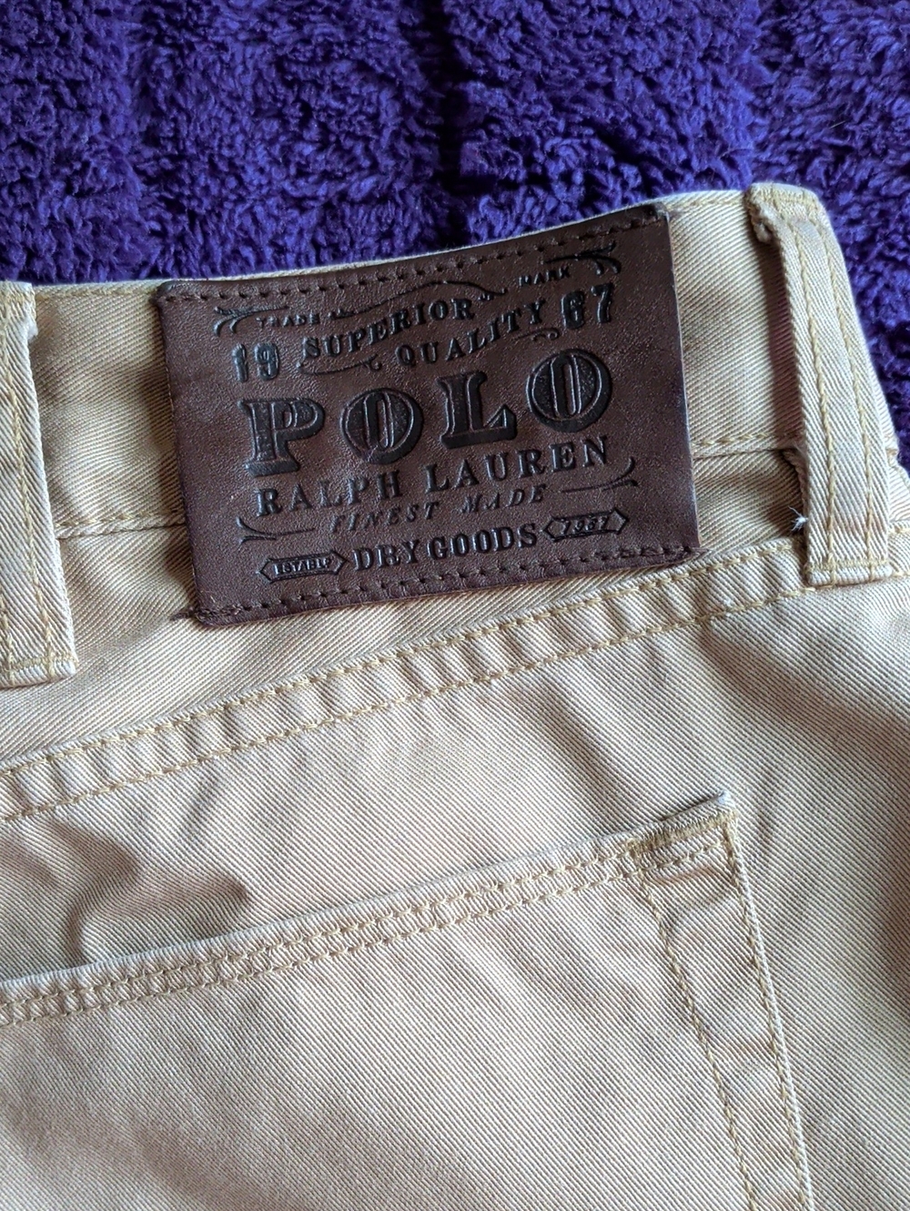 Polo by Ralph Lauren Tan Pants with Leather Patch